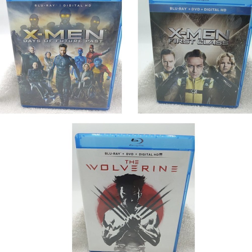 X-Men & Wolverine Blu-Ray & DVD Lot of 3 Movies - Action Comic Book Hero Drama